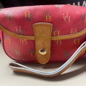 Dooney & Bourke Pink and Tan clutch